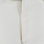 Pantalone con doppia pince in lana bianca patta