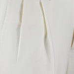 Pantalone con doppia pince in lana bianca pince