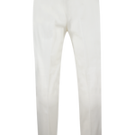 Pantalone con doppia pince in lana bianca retro