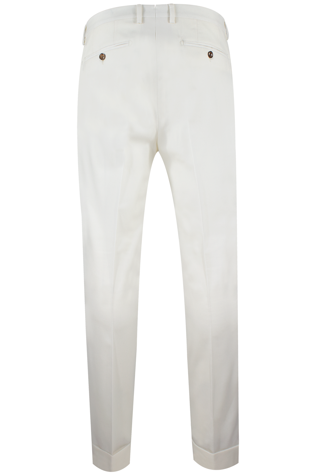 Pantalone con doppia pince in lana bianca retro