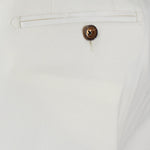 Pantalone con doppia pince in lana bianca taschino