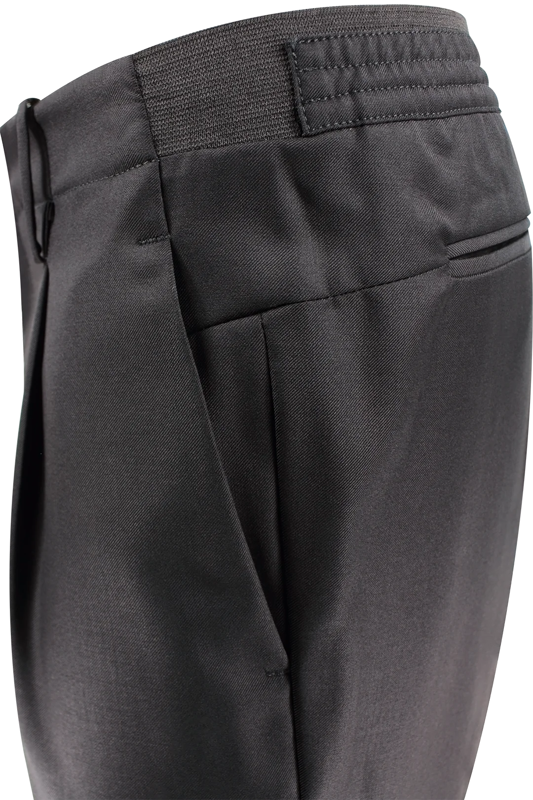 Pantalone con elastico in lana nera lato