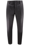 Pantalone con elastico in lana nera