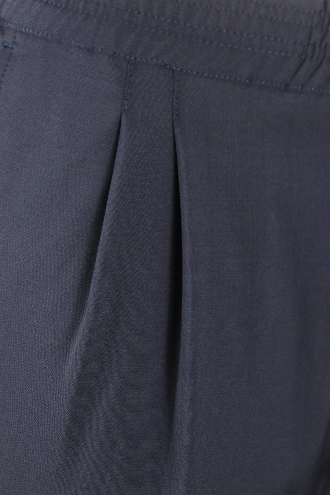 Pantalone con elastico in vita in lana blu pince