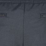 Pantalone con elastico in vita in tela di lana nera tessuto