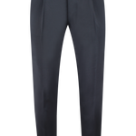 Pantalone con elastico in vita in tela di lana nera