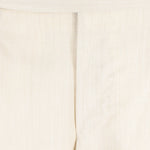 Pantalone con fibbie laterali in fresco lana sabbia patta