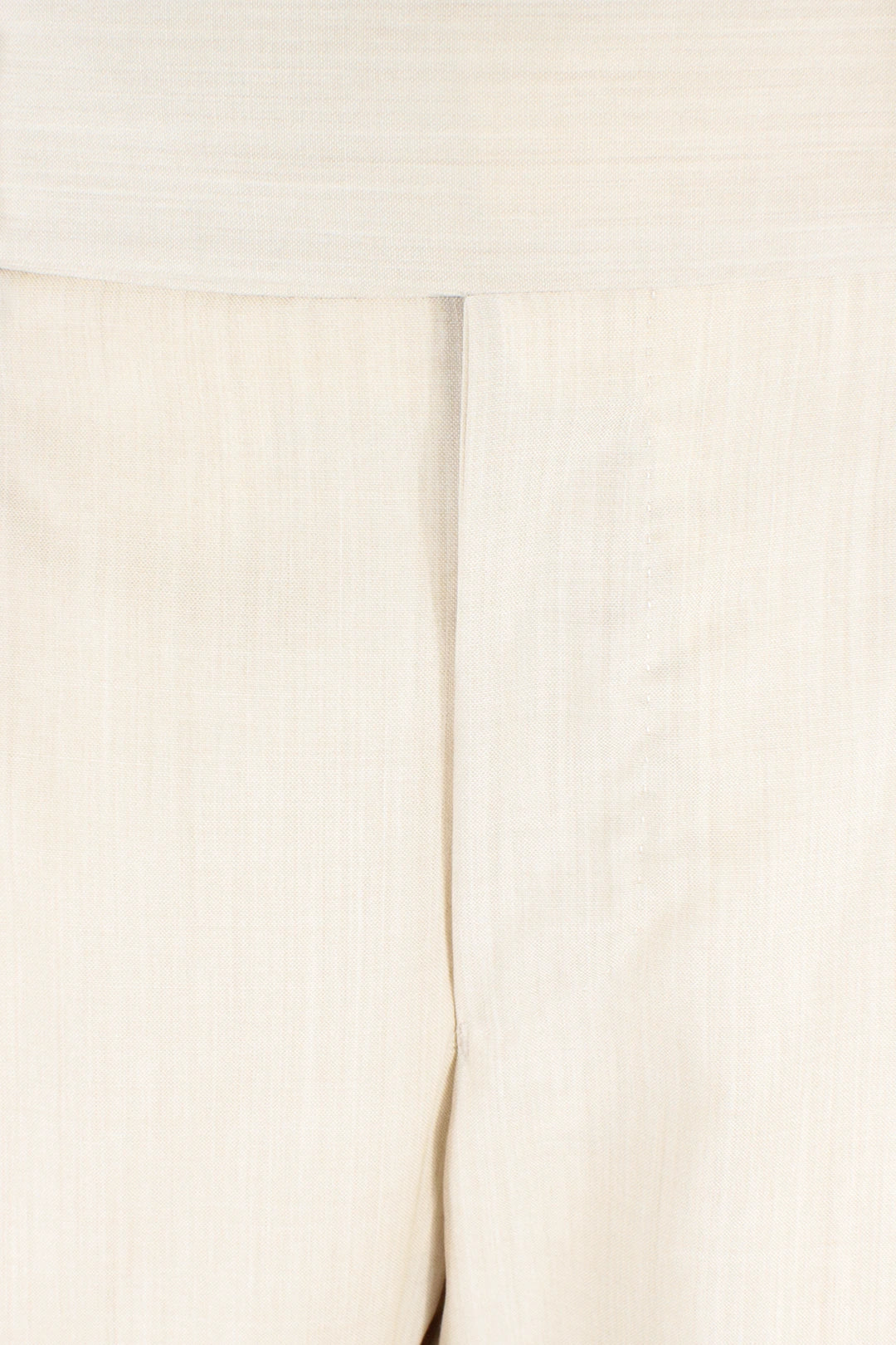 Pantalone con fibbie laterali in fresco lana sabbia patta