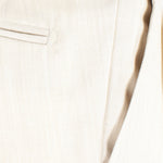 Pantalone con fibbie laterali in fresco lana sabbia tasca