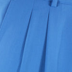 Pantalone con fibbie laterali in jersey azzurro pince