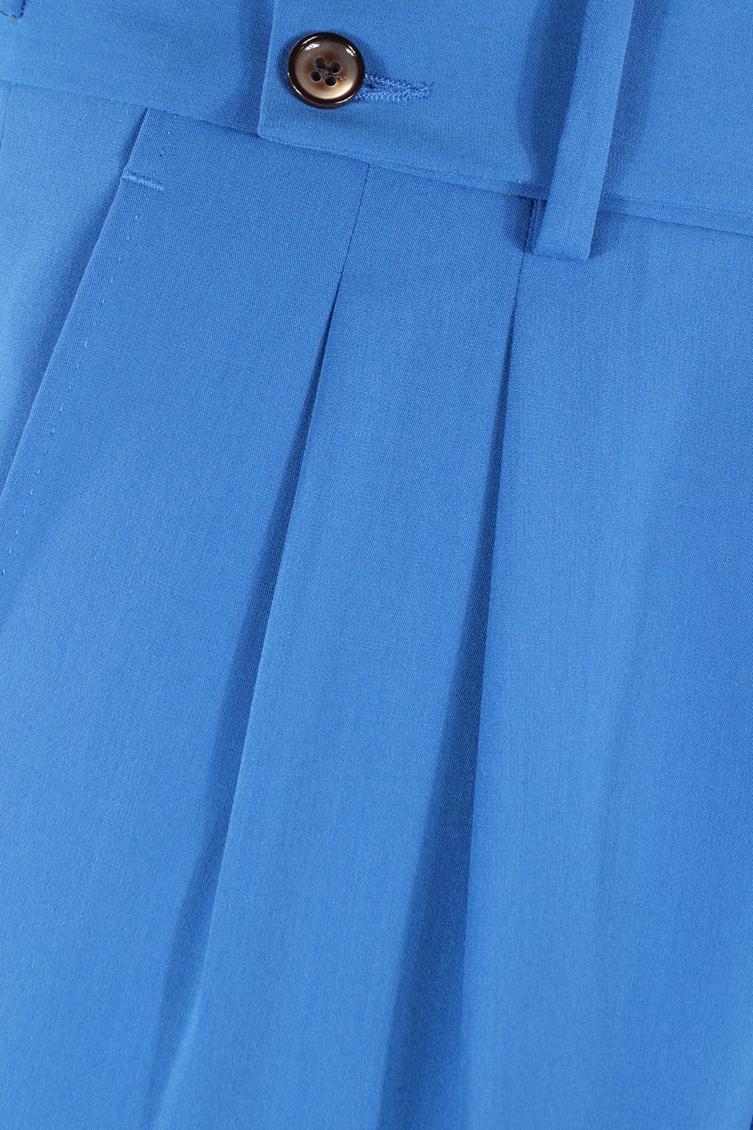 Pantalone con fibbie laterali in jersey azzurro pince