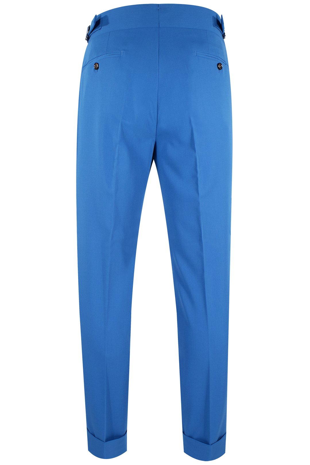 Pantalone con fibbie laterali in jersey azzurro retro