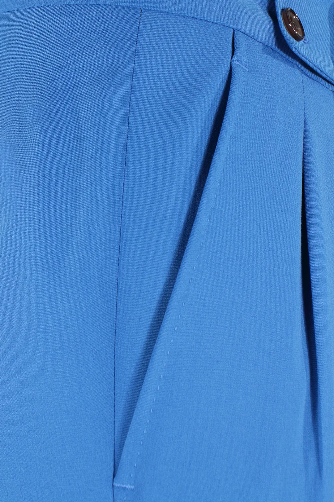 Pantalone con fibbie laterali in jersey azzurro tasca