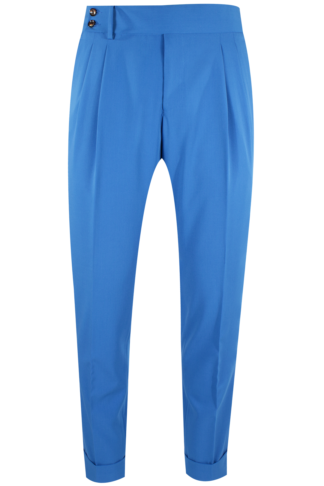 Pantalone con fibbie laterali in jersey azzurro