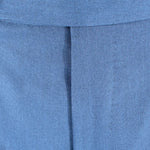 Pantalone con fibbie laterali in jersey blu patta