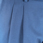 Pantalone con fibbie laterali in jersey blu pince