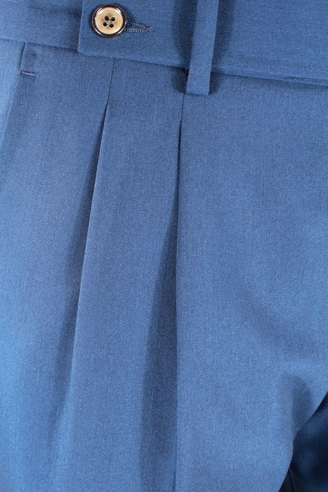 Pantalone con fibbie laterali in jersey blu pince