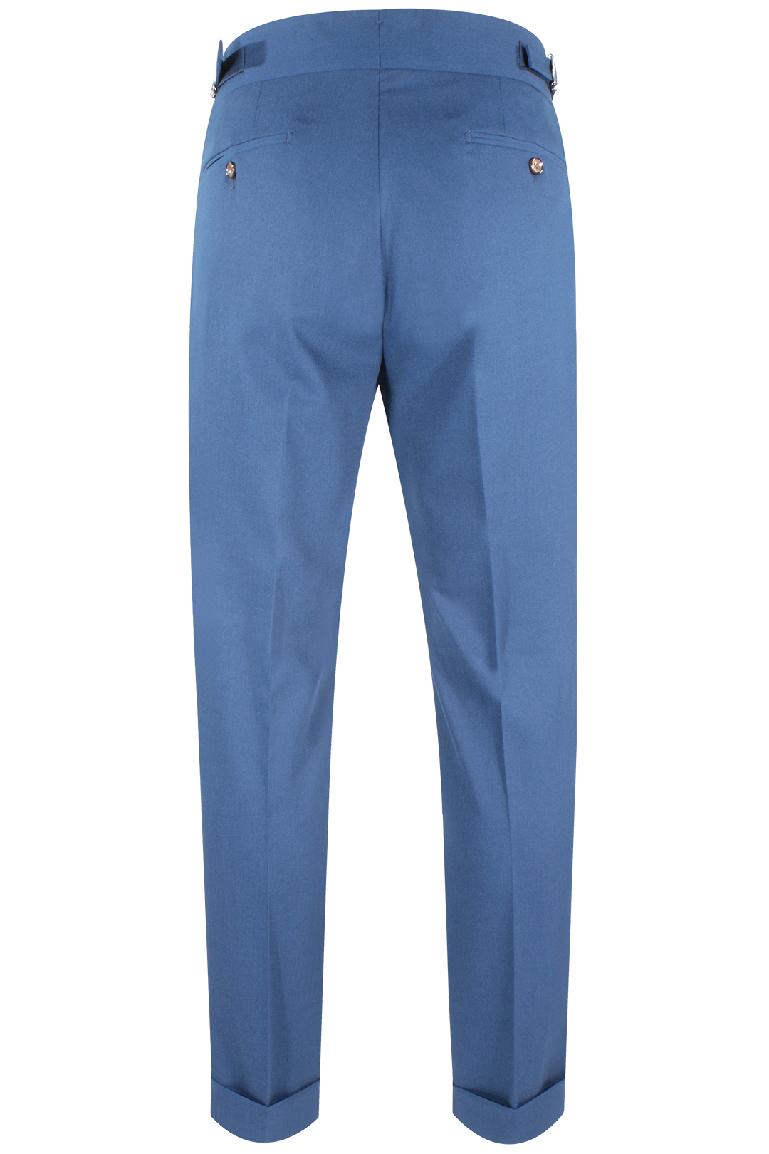 Pantalone con fibbie laterali in jersey blu retro