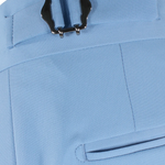 Pantalone con fibbie laterali in jersey celeste fibbia