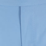 Pantalone con fibbie laterali in jersey celeste patta