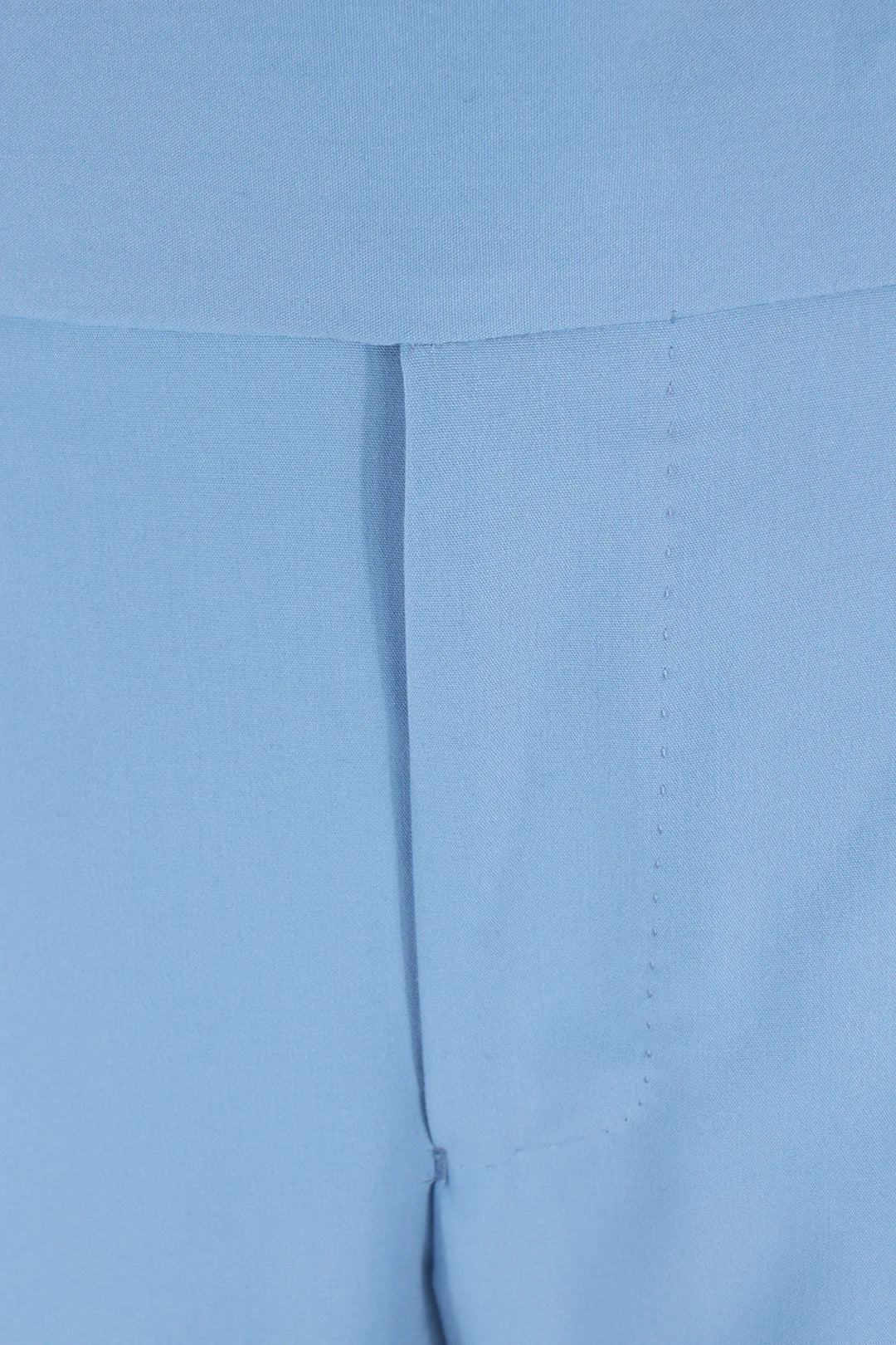 Pantalone con fibbie laterali in jersey celeste patta