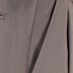 Pantalone con fibbie laterali in jersey greige tasca