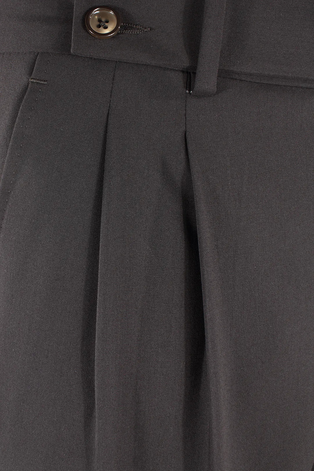 Pantalone con fibbie laterali in jersey marrone pince