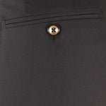 Pantalone con fibbie laterali in jersey marrone taschino