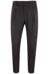 Pantalone con fibbie laterali in jersey marrone