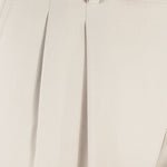 Pantalone con fibbie laterali in jersey sabbia pince
