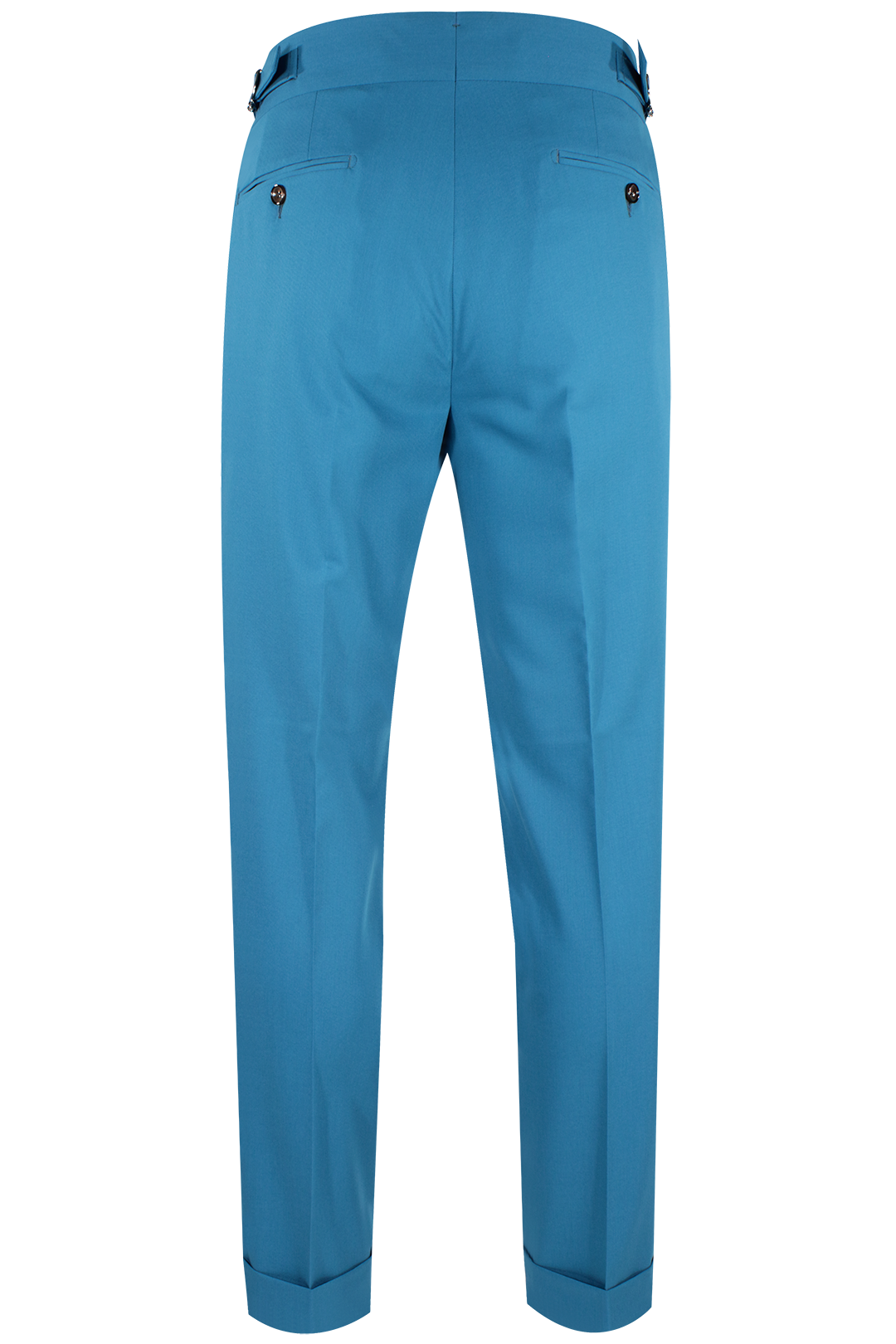 Pantalone con fibbie laterali in jersey turchese retro