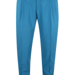 Pantalone con fibbie laterali in jersey turchese
