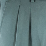 Pantalone con fibbie laterali in jersey verde pince