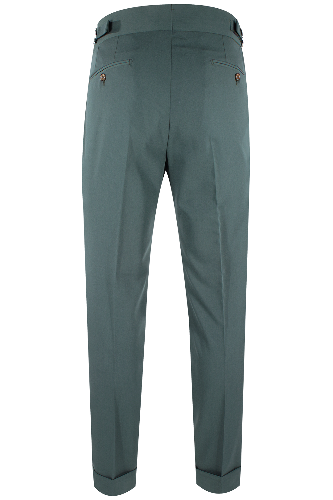 Pantalone con fibbie laterali in jersey verde retro