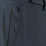 Pantalone con fibbie laterali in lana jacquard blu tasca