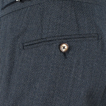 Pantalone con fibbie laterali in lana jacquard blu taschino