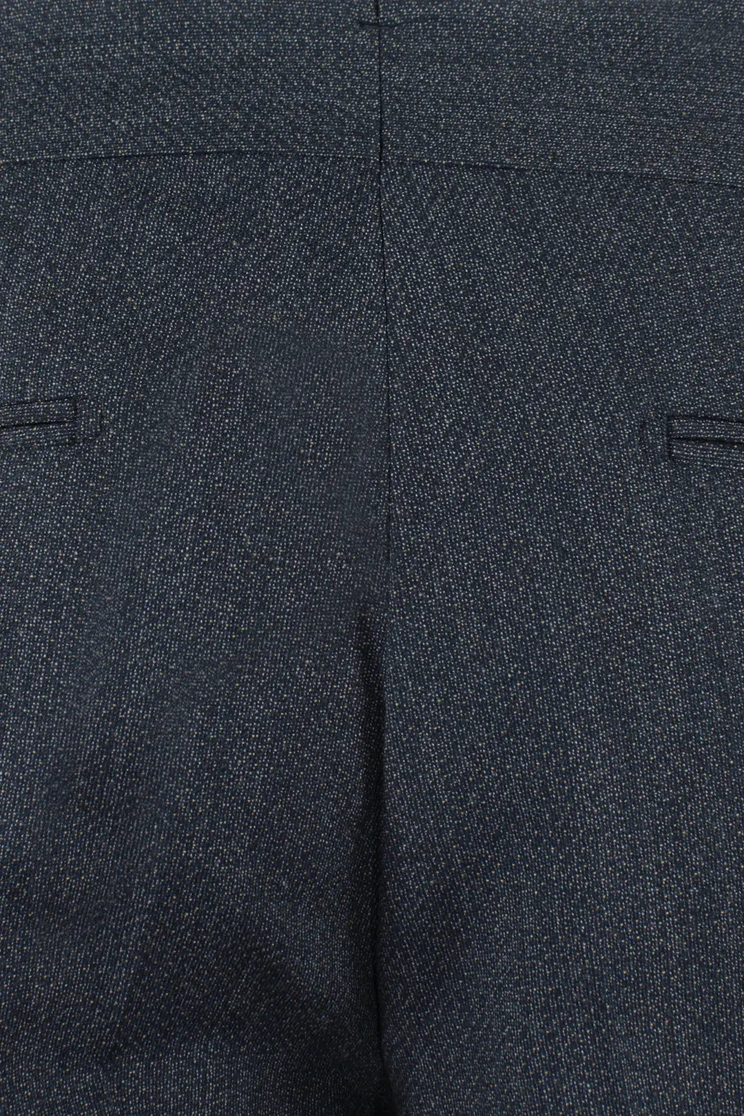 Pantalone con fibbie laterali in lana jacquard blu tessuto