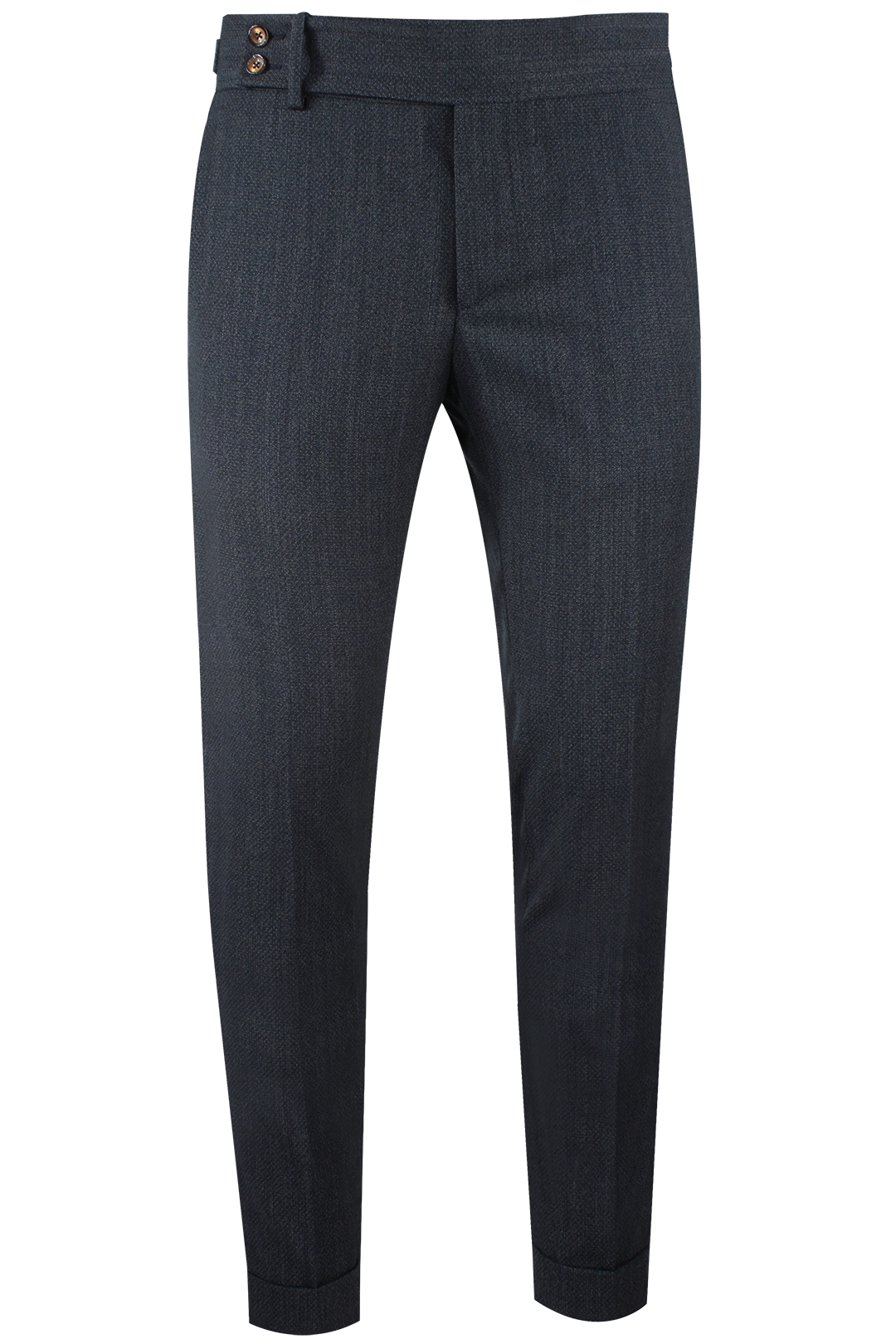 Pantalone con fibbie laterali in lana jacquard blu