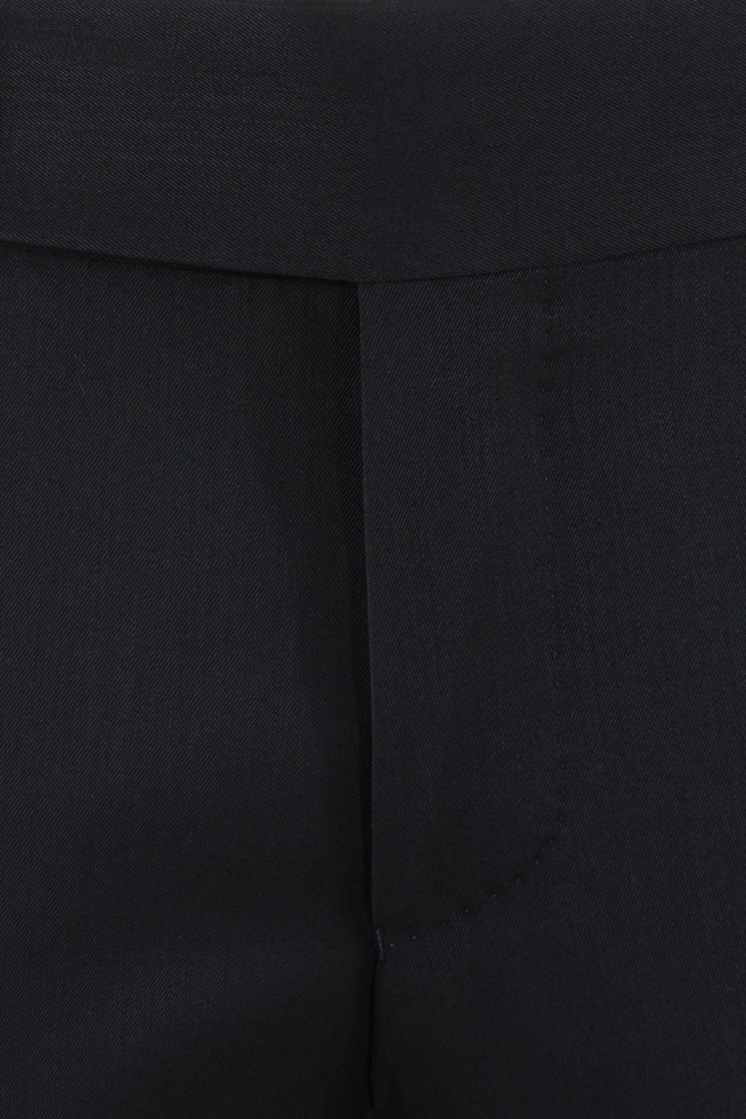 Pantalone con fibbie laterali in lana nera patta