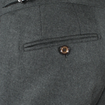 Pantalone con fibbie laterali in lana verde fibbia