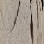 Pantalone con pince e coulisse in lino corda tasca