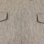 Pantalone con pince e coulisse in lino corda tessuto