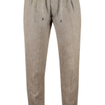 Pantalone con pince e coulisse in lino corda
