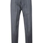 Pantalone con pince in flanella grigia gessata retro