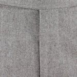 Pantalone con pince in flanella beige patta