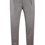 Pantalone con pince in flanella beige