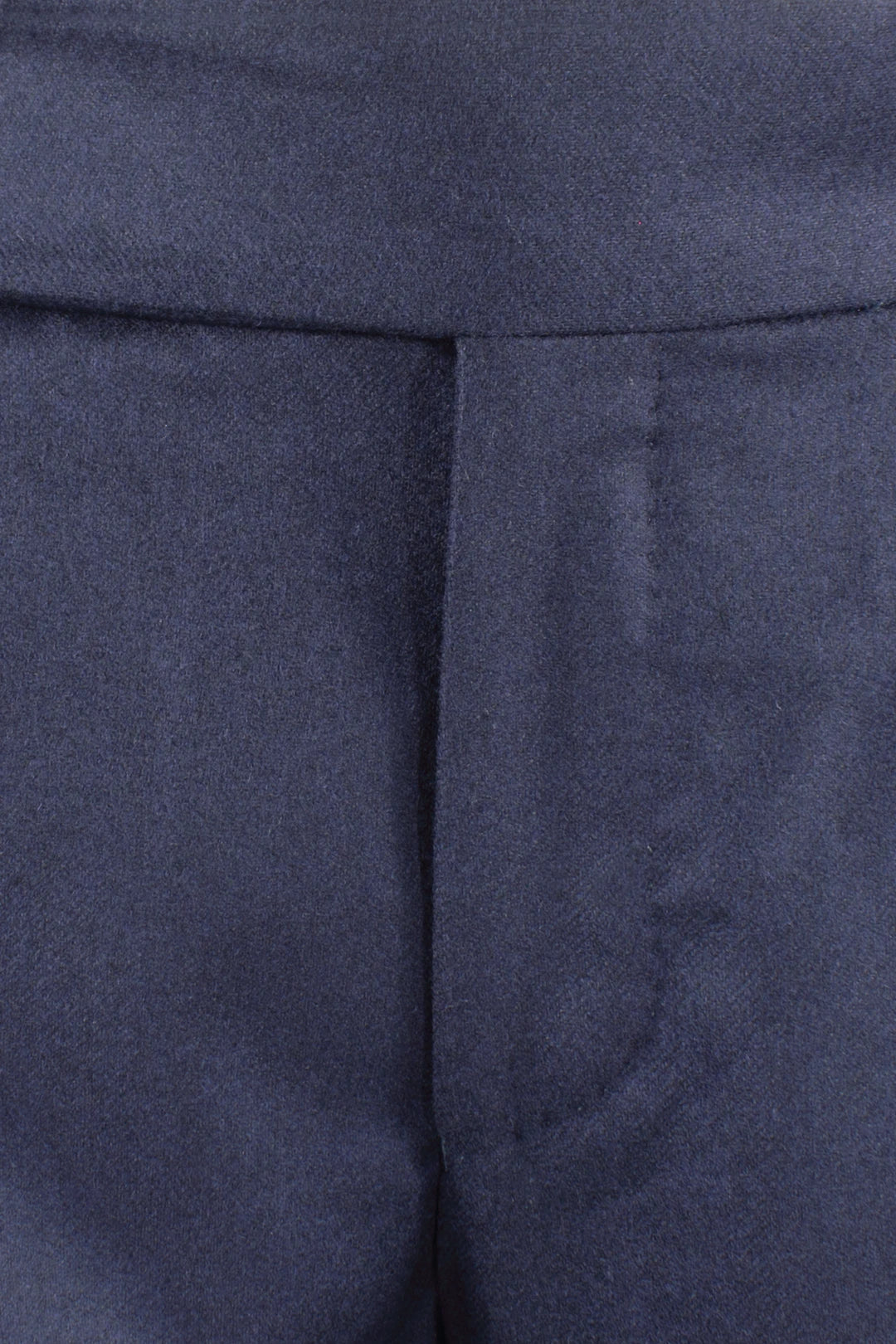 Pantalone con pince in flanella blu avanti