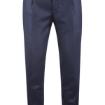 Pantalone con pince in flanella blu