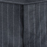 Pantalone con pince in flanella grigia gessata patta