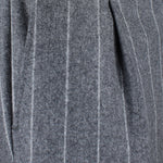 Pantalone con pince in flanella grigia gessata pince